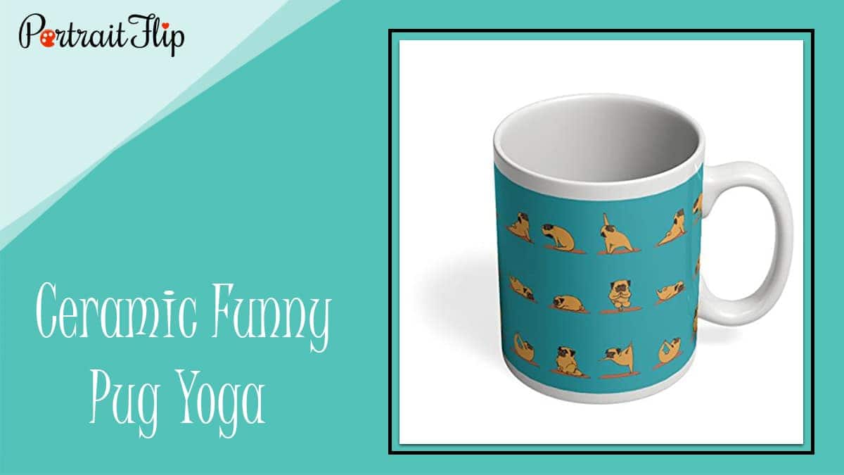 Ceramic Funny Pug Yoga