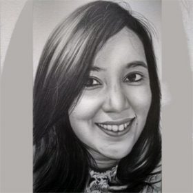 Custom pencil sketch girl
