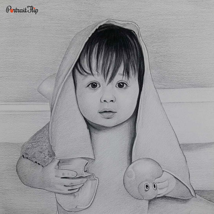 Girl Alone Pencil Drawing - A4 size | eBay-saigonsouth.com.vn